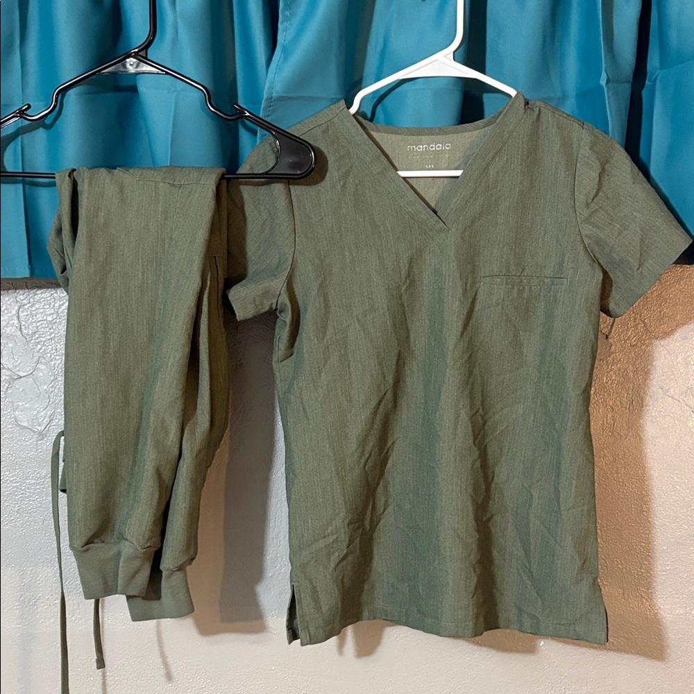 Mandala Olive Green Women's Scrub Set